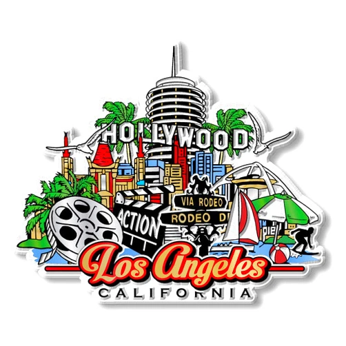 Classic Magnets Los Angeles City Magnet by Classic Magnets, Collectible Souvenirs Made in The USA, 4.1