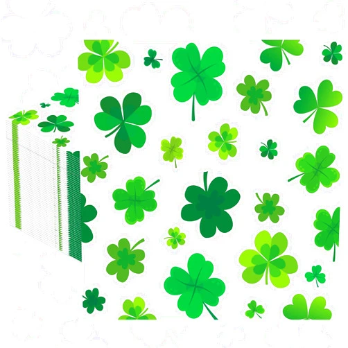 Jremreo Pack of 50, St. Patrick's Day Shamrock Napkins, Green Lucky Clover Disposable Paper Napkins for Saint Patrick's Day Table Decorations, Irish-Themed Birthday Party Supplies, 13x13 Inches Unfolded