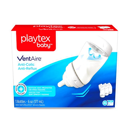 Playtex Baby VentAire Bottle, Helps Prevent Colic and Reflux, 6 Ounce Bottles, 3 Count