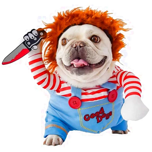 ISMARTEN Pet Deadly Doll Dog Costume, Cosplay Halloween Christmas Funny Clothes Party Costume for Small Medium and Large Dogs (Small)
