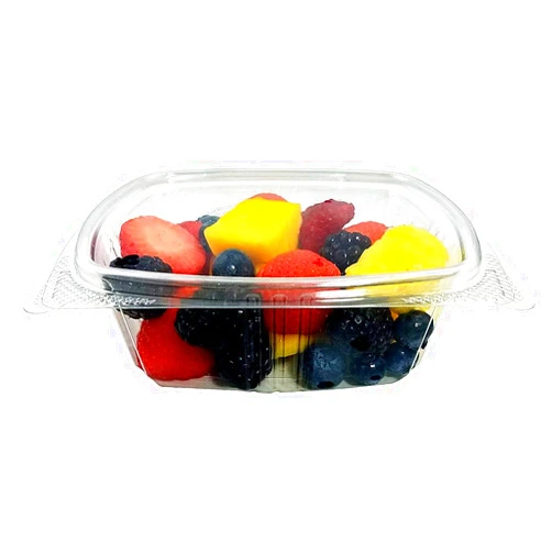 Koda Cup 12 oz. RPET Clear Hinged Deli Meal Prep Fruit Salad Display Food Storage Containers | 200/Case