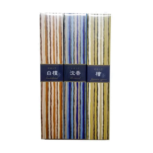 nippon kodo Kayuragi Incense Set of 3 Scents (Sandalwood, Aloeswood and Japanese Cypress) 40 Sticks in Each Scent