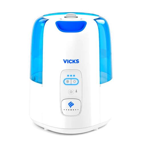 Vicks Dual Comfort Cool + Warm Mist Humidifier for Bedrooms With Fusion Technology, Compatible with Vicks VapoPads and Vicks VapoSteam, White