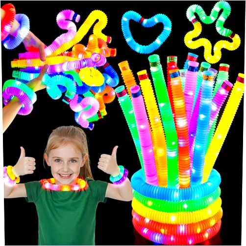 JOYIN 9 Pack Glow Sticks Party Favors, Glow Necklaces Bracelets Light Up Pop Tubes Party Supplies for Birthday Gifts, Easter, Christmas, Halloween Goodie bags