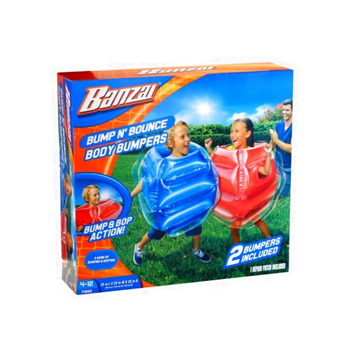 BANZAI: Bump N' Bounce Body Bumpers, A Game of Bumping & Bopping, 2 Bumpers Included in Red & Blue, Fun & Safe Cushion Inflatable Surface, For Ages 4 and up