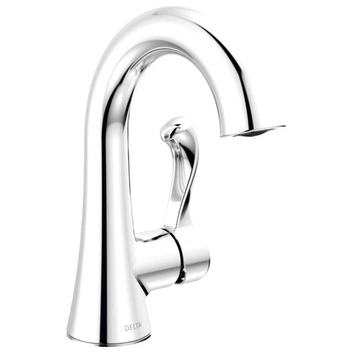Delta Esato Chrome Bathroom Faucet 1 Hole, Single Hole Bathroom Sink Faucet for Vanity, Push-Pop Drain Assembly, Chrome 15897LF