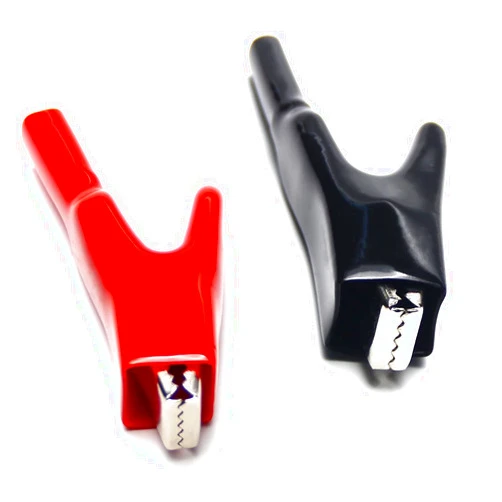 Fielect 2Pcs 50A Heavy-Duty Insulated Alligator Clips Battery Cable Clips Battery Crocodile Electrical Test Clamps Battery Charger Clamp for Car Auto Vehicle Boat, Red Black