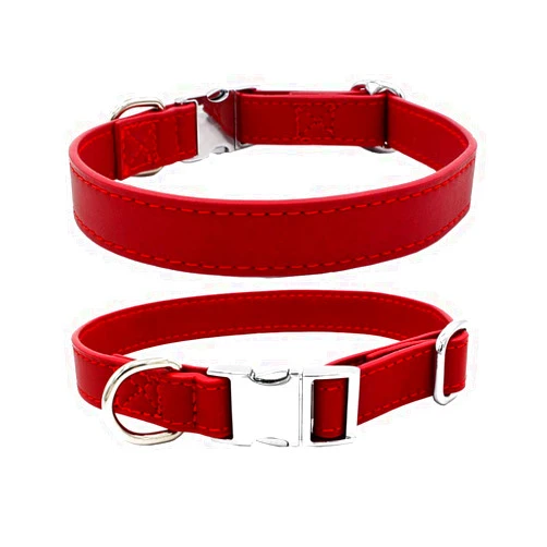 JiangYanus Leather Dog Collar with Quick Release Metal Buckle, Adjustable Heavy Duty Dog Collar for Small Medium Large Dogs (S: Adjustable 9.0-13.8
