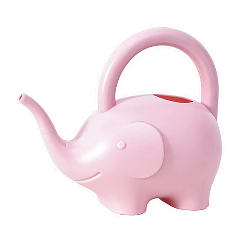 Comanlai Elephant Watering Can 1L Small Plastic Watering Can Lightweight Cute Indoor Outdoor Garden Plants Kids Novelty Animal Watering Cans,Pink