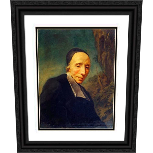 ArtDirect Jean II Restout 15x18 Black Ornate Frame and Double Matted Museum Art Print Titled: Portrait of Father Tournus (1672-1733). (1725)