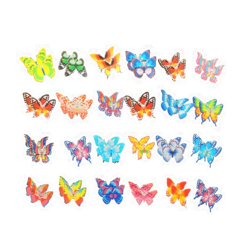 Garneck 40pcs Edible Butterflies Edible Cupcake Toppers,Butterfly Rice Paper Cake & Cupcake Toppers Christmas Birthday Wedding Party Food Decoration(Assorted Pattern)