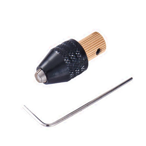 Meximore Mini Self-Tightening Electric Motor Shaft Fixture Clamp Drill Chuck Adapter Collet Set 0.3-3.5mm Micro Fxing Device Brass Steel