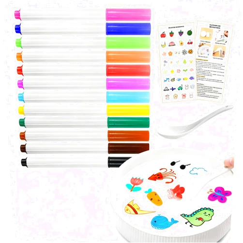 QETRABONE Magical Water Painting Pen-12 Colors Double Ended, Magical Water Floating Pen, Doodle Water Floating Marker Pens, Magic Water Painting Pen for Teens, Valentines Day Gifts for Teens Classroom Exchange