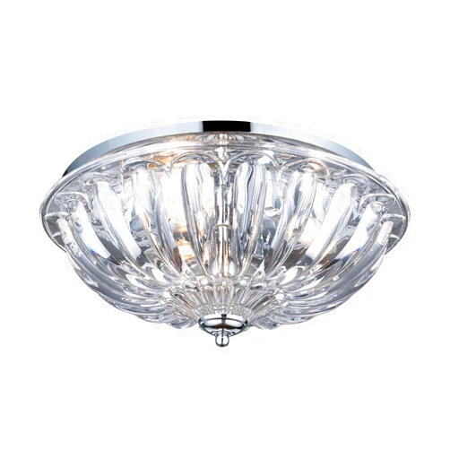 Elk Lighting 31242/3 Crystal Three Light Flushmount, Polished Chrome