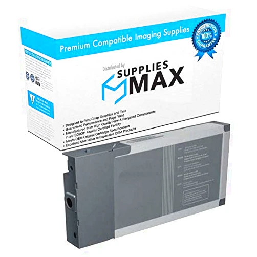 SuppliesMAX Remanufactured Replacement for Stylus Pro 4800/Pro 4880 Pigment Photo Black High Yield Wide Format Inkjet (220 ML) (T606100-US)
