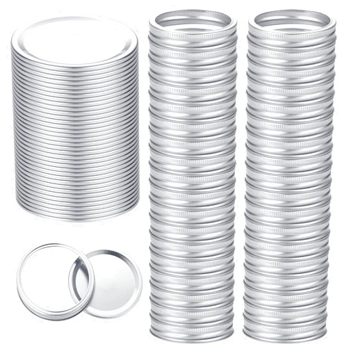 Topbooc 72Pcs Canning Lids with Rings Wide Mouth for Canning Jars, Ball,Kerr, Split Lids and Rings Food Grade Material, 100% Fit & Airtight for Regular Mouth Jars (36Ring+36Lids for Wide Mouth)