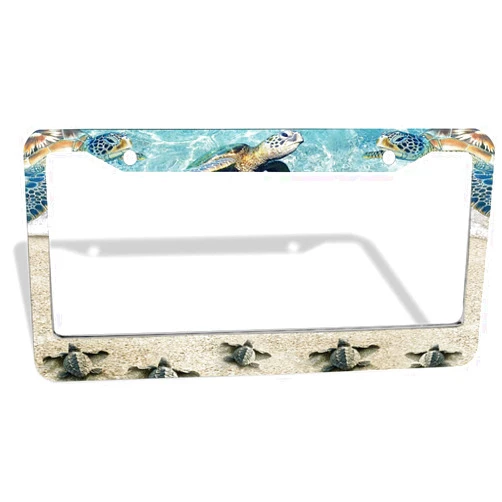 GIITSRIZ Sea Turtle License Plate Frames Beach License Plate Holder Covers Ocean Vacation Caming Hiking Car Tag with 2 Holes Screws