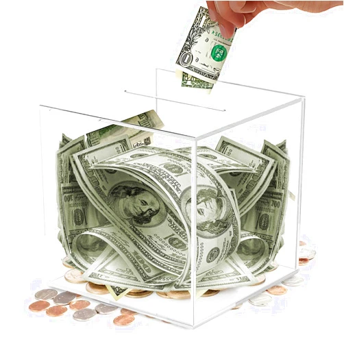 DMTINTA Clear Piggy Bank for Adults and Kids Transparent Piggy Bank for Adults Must Break to Open Acrylic Unopenable Piggy Bank to Help Budget and Save.5.9 * 5.9 * 5.9