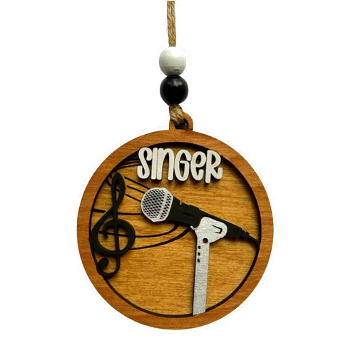 From the Pines Supply Co Singer Chorus Christmas Tree Ornament | Custom High School School Rock Band Choral Singer | Musical Theater | Music Lover | Church Choir Gift
