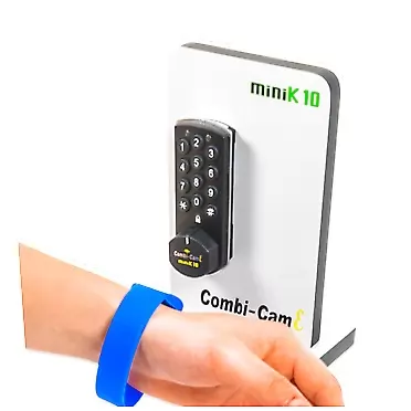 Combi-Cam 7910-K10P Black Electronic Cabinet Lock With RFID Wristband RFID Wristband Access