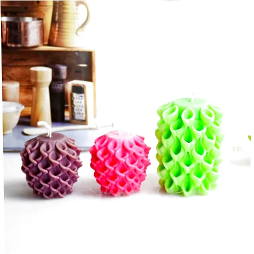Dunyu Qin 3D Morning Glory Cylinder Silicone Candle Mold DIY Crafts Crystal Resin Gypsum Cement Soap Mould Home Handmade Tools (B)