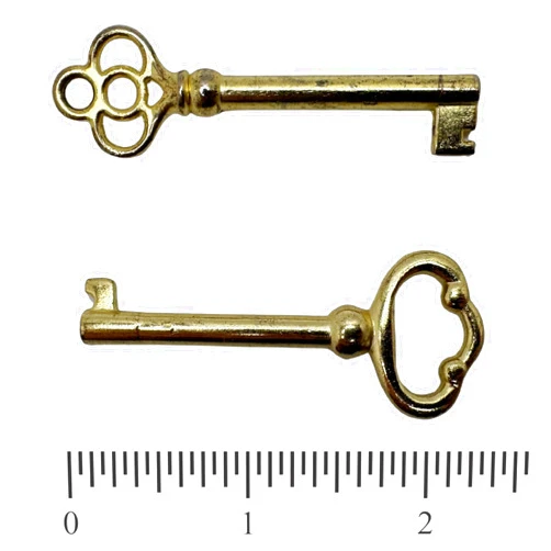 SupplyInfinite Brass Skeleton Keys: Universal Barrel Key Replacement for Vintage Furniture and Locks | Set of 2 (Brass)