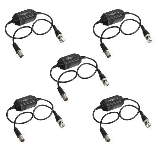 EVERSECU 5 Pack Video Ground Loop Isolator Balun BNC Male to Female Coaxial for Analog CCTV Security Camera