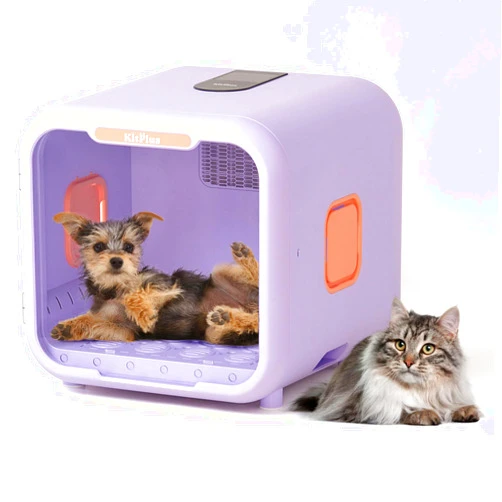 KITPLUS Automatic Pet Dryer Box: 71L Ultra Quiet Dog Cat Dryer Box with Smart Lock and Temperature Control - 360° Fast Drying Blower for Dog Hair Grooming with Ambient Lighting