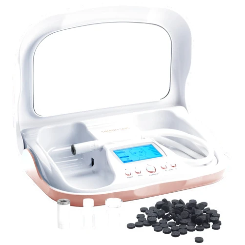 Trophy Skin MicrodermMD - At Home Microdermabrasion Kit - Anti Aging and Acne Treatment - Contains Real Diamond and Pore Extractor Tips to Rejuvenate Skin - White