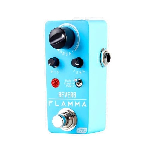 FLAMMA FC02 Mini Reverb Pedal Digital Guitar Pedal with 3 Reverb Effects Church Plate Studio True Bypass