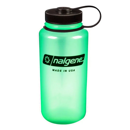 Nalgene Wide Mouth Water Bottle, Spring Green, Tritan Material, Loop Top