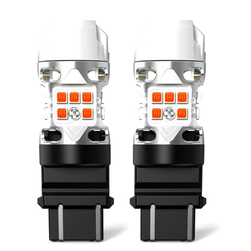 LASFIT T3 3157 LED Bulb Amber 3156 Built In Resistor 3057 Turn Signal CANBUS Error Free Upgraded Front Rear Light 4157 3457 3047 3357 4057 3056 3456 4156, Only For Standard Socket(2pcs)