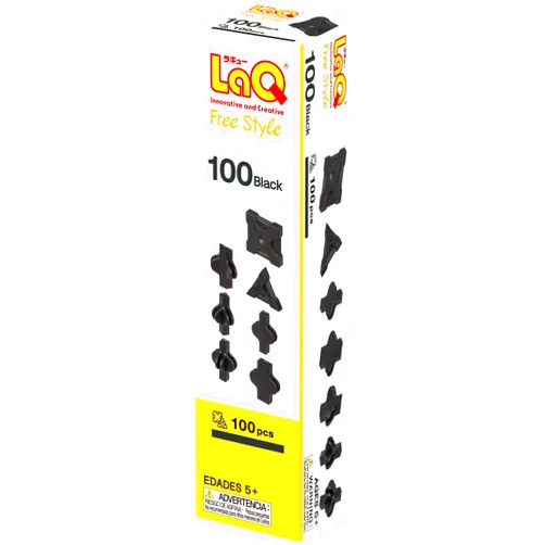 Yoshiritsu LaQ Free Style 100 Black | 100 Pieces | Age 5+ | Creative, Educational Construction Toy Block | Made in Japan