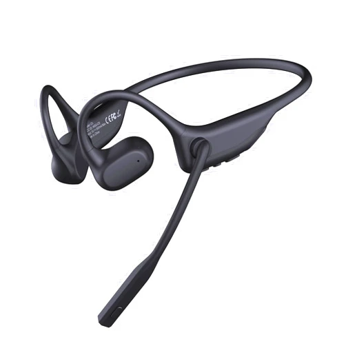 CXK Open Ear Headphones with Mic, Bluetooth Headset with AI Noise Cancellation Microphone Air Conduction Headphones Bluetooth 5.3 Wireless Headset with Mic for Work Call Meeting Driving