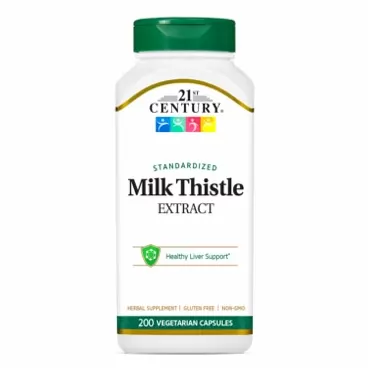 21st Century Milk Thistle Extract Veg Capsules, 200 Count