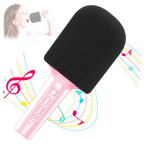HPSWUW Wireless Bluetooth Karaoke Microphone, 5-in-1 Portable Wireless Karaoke Handheld Mic with Built-in Stereo Speaker/4 Voice-Changing Effect, Great Gifts for Kids, Girls, Boys and Adults, Pink