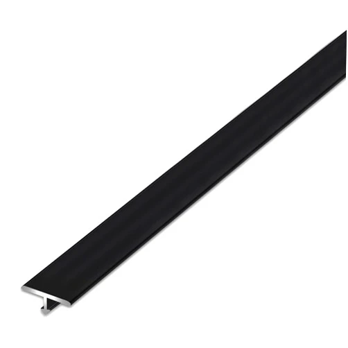 LSMKKA Floor Transition Strip Metal, T Molding Gap Cover Flooring Seam Strips Cuttable Waterproof, Flat T Carpet Edge Trim for Doorway, Width 33mm (Color : Black, Size : 105cm (41.3in))