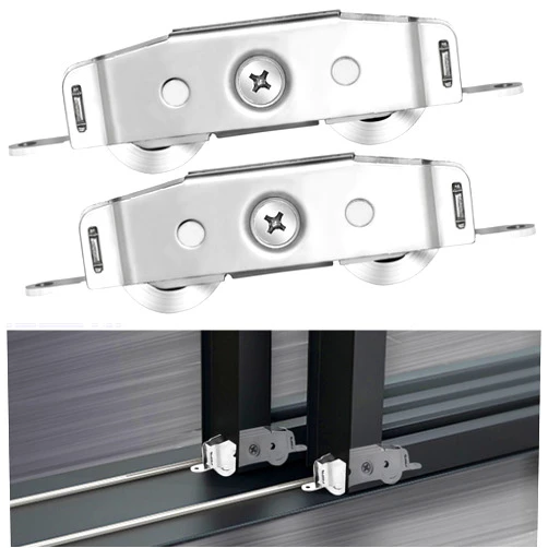 LEICHTEN Sliding Door Rollers Replacement,304 Stainless Steel Heavy Duty Ball Tandem Wheels Bearing,Patio Sliding Glass Door Roller Assembly Height Adjustable,2 Pack