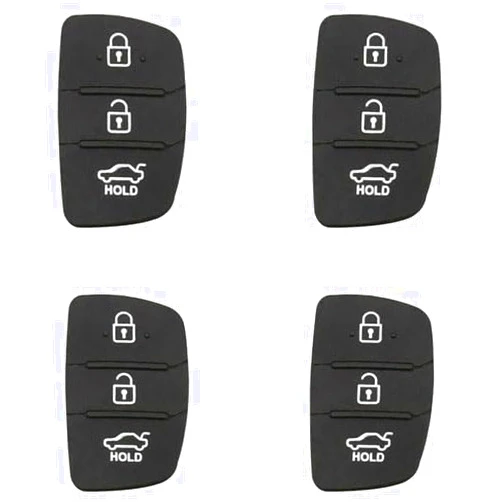 Generic 4 PCS Hyundai 3 Button Key Pad Replacement Rubber - Durable Rubber Remote Fob for ix20, ix30, ix35, ix45 Key fob Cover