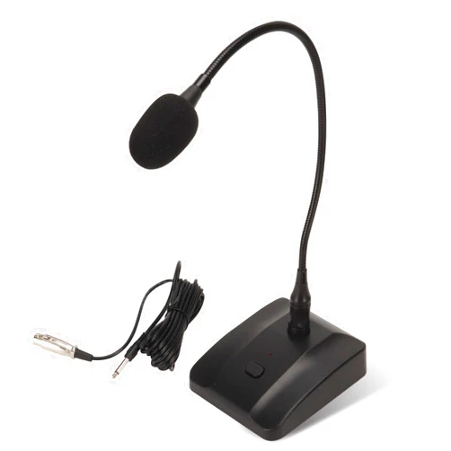 Cyrank Gooseneck Condenser Microphone, 6.35mm Wired Microphone with Mute Button Desktop Microphone Computer Mic Podium Microphones Desktop Paging Mic Corded Voice Mic for Meetings Lectures Recording