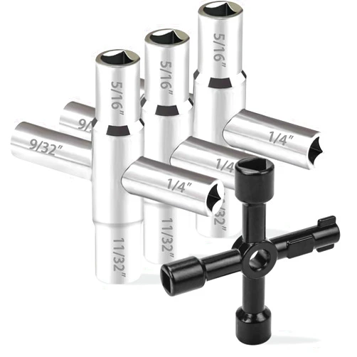 Comfylichi 4 Pcs Water keys, Utilities Keys and 4 Way Sillcock Keys