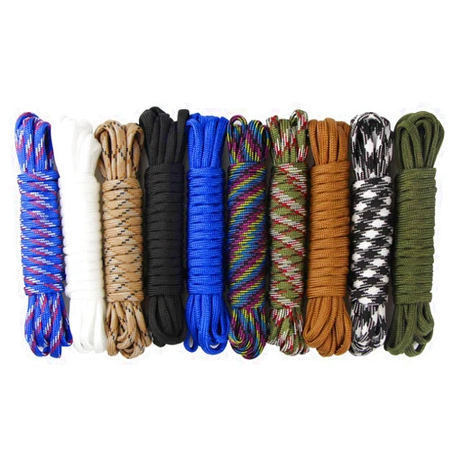 aufodara 10 Colors Paracord Cords Bracelet Braided Rope Parachute Cord Survival 7 Strands Nylon Rope DIY Handmade Weave Kit with 8pcs Buckles, 4pcs Keyrings, 2pcs Spring Snap Hooks Keychain Clip
