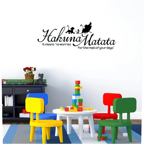 FVFVAHO Lion King Wall Decal, Lion King Quote Wall Art Decor, lt Means“no Worries for The Rest of Your Days”Timon Pumbaa and Simba Silhouette for Nursery Kids Room Decor