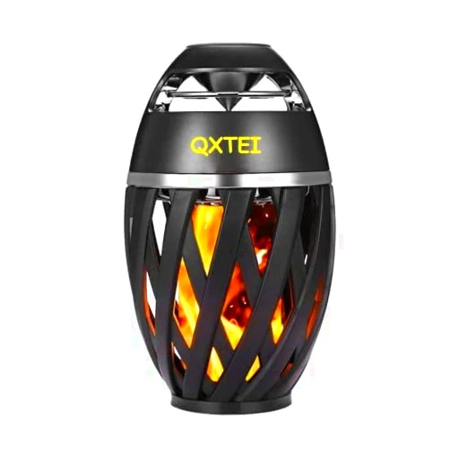 QXTEI Bluetooth 5.0 Flame Speaker for Indoors/Outdoors | Waterproof, Wireless, Portable | 1200mAh Battery with USB Cable | 96 LED Lights | 4-6 Hours Playtime | Android & iPhone Compatible
