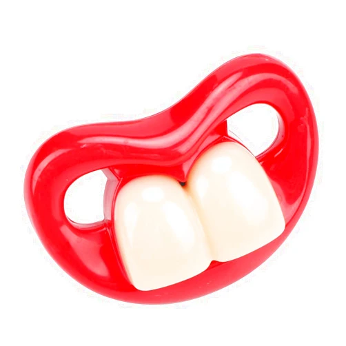 Hztyyier Funny Red Lip Silicone Baby Pacifier, Soft Gel Soother with Teeth Design
