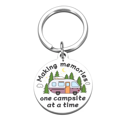 Raddimelo Camper Keychain, Camper Gifts for Women Men, Happy Rv Accessories for Camping Lovers, Travel Trailers Vacation Outdoor Gifts, Cute Camping Keychain for Couple, Birthday Retirement Gifts Coworkers