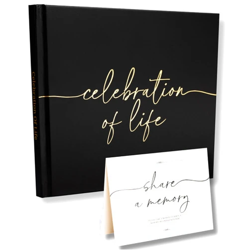 Lamare Funeral Guest Book for Memorial Service - in Loving Memory Funeral Guest Book | Celebration of Life Guest Book with Memory Table Sign & Back Pocket - Guest Sign in Book for Funeral Service