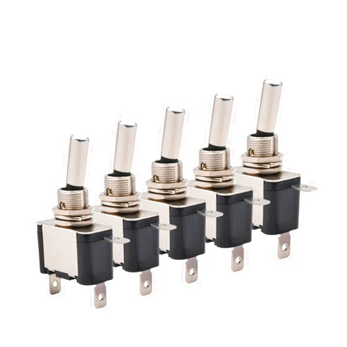 QTSEGSEE 5pcs Illuminated 12V DC Toggle Switch Latching 2 Position 3pin ON Off 20A LED Light Red Green White for Car Auto Boat Truck(White LED)