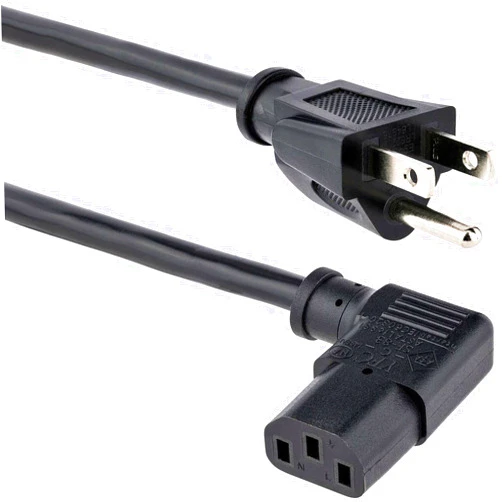 StarTech.com 10ft (3m) Computer Power Cord, 18AWG, NEMA 5-15P to Right Angle C13, 10A 125V, Replacement AC Power Cord, PC Power Supply Cable, Printer / Monitor Power Cord - UL Listed (PXT101L10)