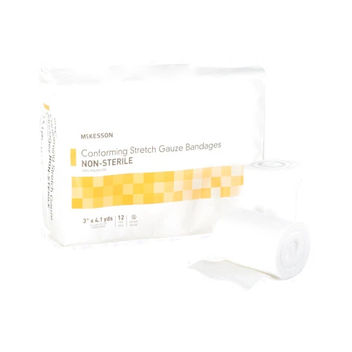 McKesson Conforming Stretch Gauze Bandages, Non-Sterile, 3 in x 4 1/10 yds, 96 Count
